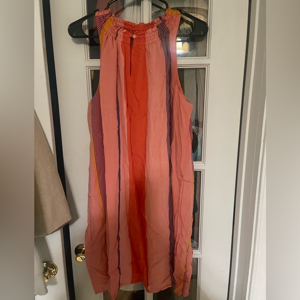 Loft Colorful Striped Sleeveless Dress